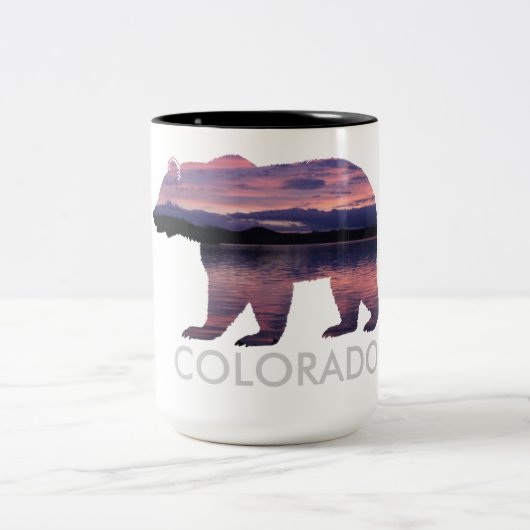 Colorado Native Bear | Sonnenuntergang | Große Tas Zweifarbige Tasse (Mittel)