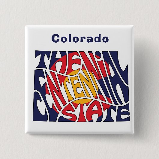 Colorado Nickname Word Art Button (Vorderseite)