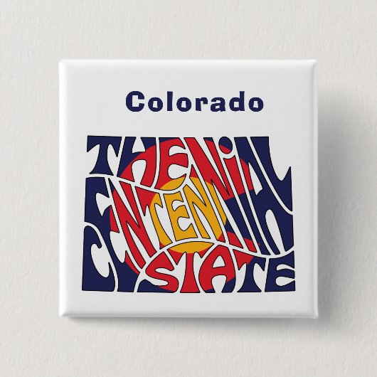 Colorado Nickname Word Art Button (Vorderseite)