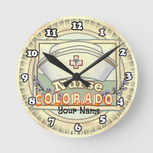 Colorado Nurse Runde Wanduhr (Vorderseite)