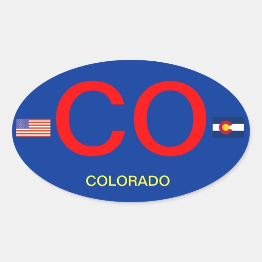 Colorado* Oval Autoaufkleber im Euro-Stil Ovaler Aufkleber (Vorderseite)