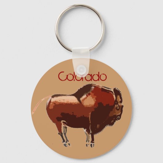 Colorado Painted Bison Key Chain Schlüsselanhänger (Vorderseite)