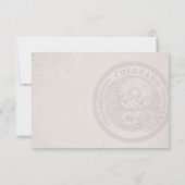 Colorado Passport Wedding RSVP Card (Rückseite)