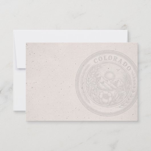 Colorado Passport Wedding RSVP Card (Rückseite)