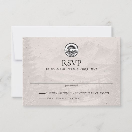 Colorado Passport Wedding RSVP Card Karte (Vorderseite)