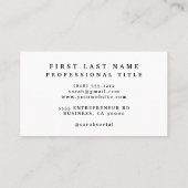 Colorado Peacock Business Cards Visitenkarte (Rückseite)