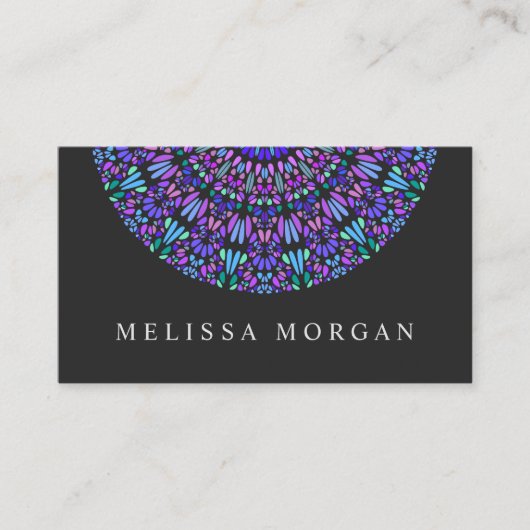 Colorado Petal Mosaic Mandala Business Card Visitenkarte (Vorderseite)