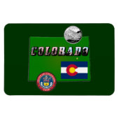 Colorado Picture Text, Flag, Siegel, Quarter, Kart Magnet (Horizontal)