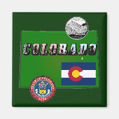 Colorado Picture Text, Flag, Siegel, Quarter, Kart Magnet (Vorne)