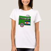 Colorado Picture Text, Flag, Siegel, Quarter, Kart T-Shirt (Vorderseite)