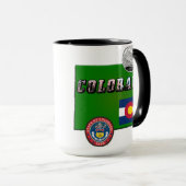 Colorado Picture Text, Flag, Siegel, Quarter, Kart Tasse (VorderseiteRechts)