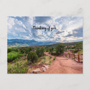 Colorado Pikes Peak Abend Sunset Thinking U Postkarte