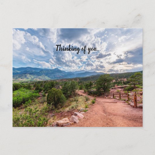 Colorado Pikes Peak Abend Sunset Thinking U Postkarte (Vorderseite)