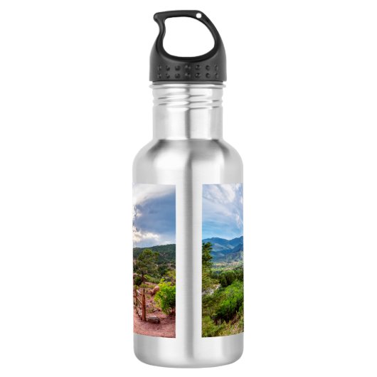 Colorado Pikes Peak Abend Wandern Edelstahlflasche (Rückseite)