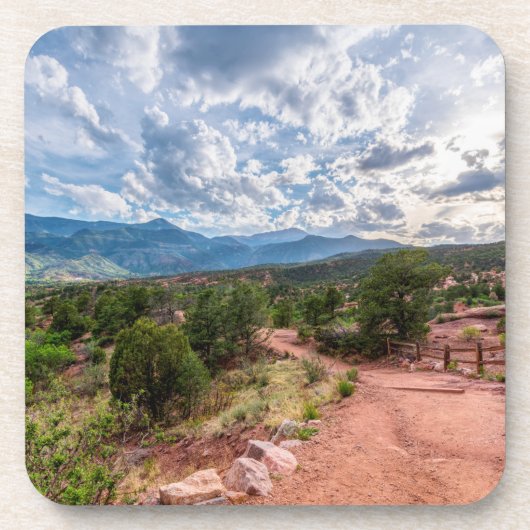Colorado Pikes Peak Abend Wandern Getränkeuntersetzer (Vorderseite)