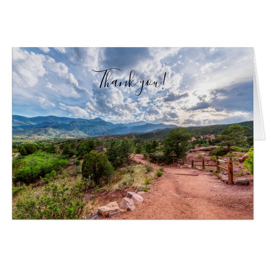 Colorado Pikes Peak Abend Wanderung Danke Karte (Vorderseite (Horizontal))