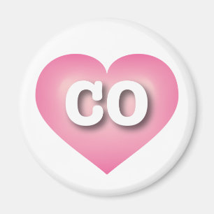 Colorado Pink Fade Heart - I Liebe CO Magnet