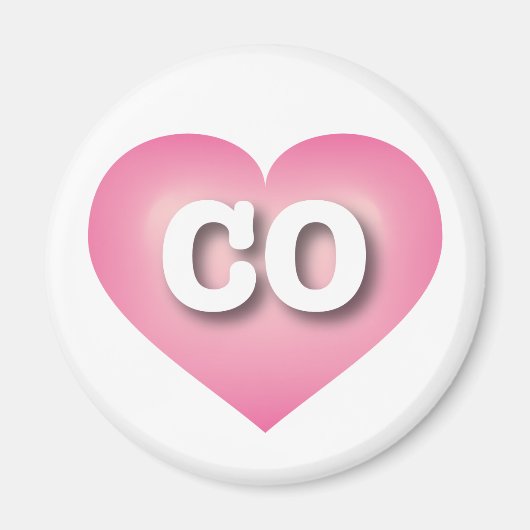 Colorado Pink Fade Heart - I Liebe CO Magnet (Vorne)
