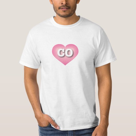 Colorado Pink Fade Heart - I Liebe CO T-Shirt (Vorderseite)