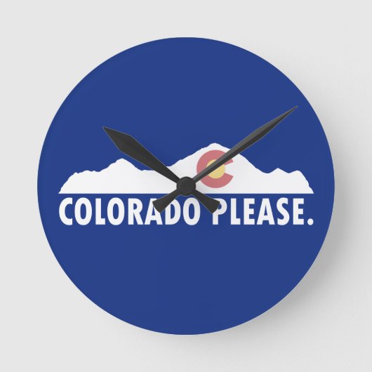 Colorado Please Runde Wanduhr (Vorderseite)