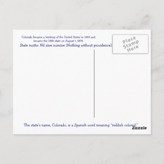 Colorado! Postkarte (Rückseite)