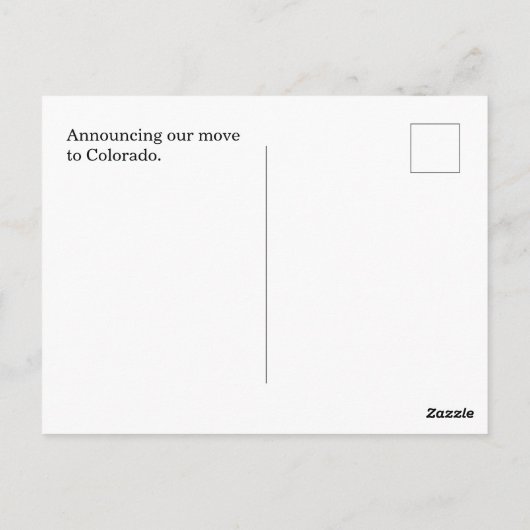Colorado Postkarte (Rückseite)