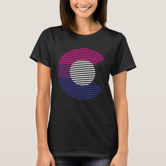 Colorado Pride State C Bisexual Flag T-Shirt (Vorderseite)
