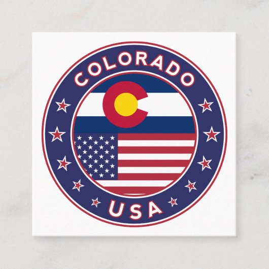 Colorado Quadratische Visitenkarte (Vorderseite)