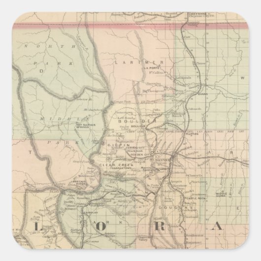 Colorado Quadratischer Aufkleber (Vorderseite)