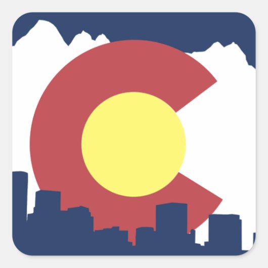 Colorado Quadratischer Aufkleber (Vorderseite)