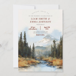 Colorado Reise Berg Aquarell Hochzeit Einladung