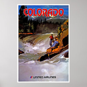 Colorado Reiseplakat United Art River Fishing Poster