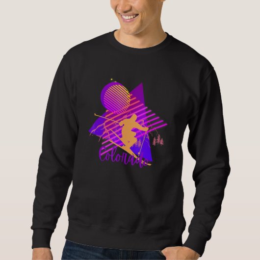 Colorado Retro 80er Ski Geometrisch Sweatshirt (Vorderseite)