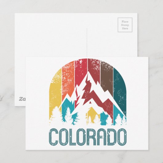 Colorado Retro Design Postkarte (Vorne/Hinten)