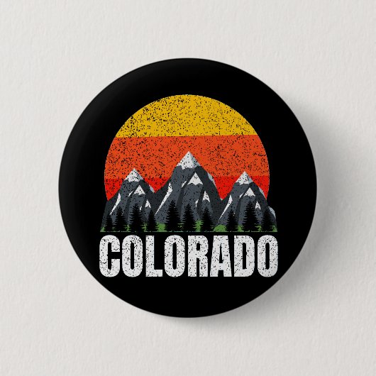 Colorado Retro Sunset Button (Vorderseite)