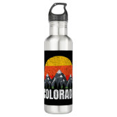 Colorado Retro Sunset Edelstahlflasche (Vorderseite)