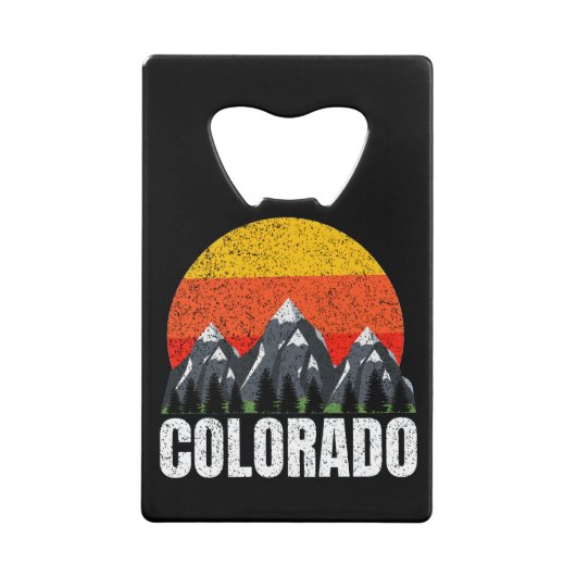 Colorado Retro Sunset Geldbeutel Flaschenöffner (Vorderseite)
