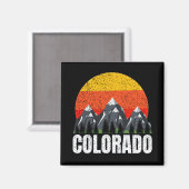 Colorado Retro Sunset Magnet (Vorderseite/Rückseite)