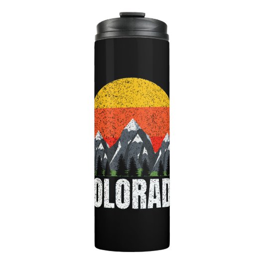 Colorado Retro Sunset Thermosbecher (Vorderseite)