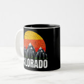 Colorado Retro Sunset Zweifarbige Tasse (Vorderseite Links)