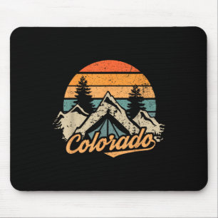 Colorado - Retro Vintage Berge Natur Wandern C Mousepad