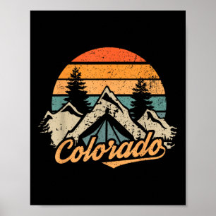 Colorado - Retro Vintage Berge Natur Wandern C Poster