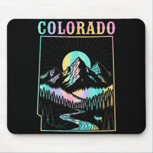 Colorado Retro Vintage Berge Staats Karte Reise Mousepad