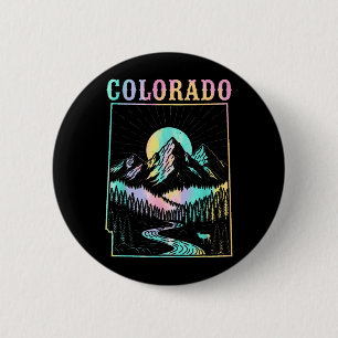 Colorado Retro Vintage Gebirgsstaats Karte Reise Button