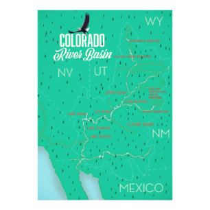 Colorado-River-Becken Vintage-Karte Fotodruck