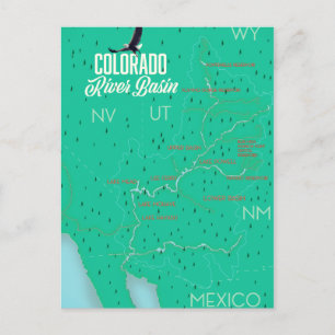 Colorado-River-Becken Vintage-Karte Postkarte