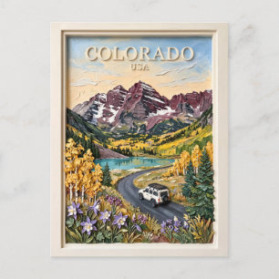 Colorado Roadtrip Vintage Rocky Mountain Reise Postkarte