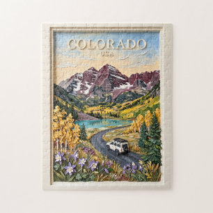 Colorado Roadtrip Vintage Rocky Mountain Reise Puzzle