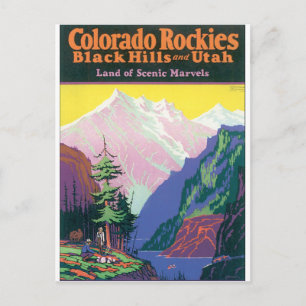 Colorado Rockies Vintage Travel Poster Artwork. Postkarte