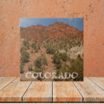Colorado Rocks Landschaft Fliese<br><div class="desc">Keramik Kachel mit einem landschaftlichen,  landschaftlich Foto Bild der bunten,  roten Felsformationen des Westerns Staat von Colorado. Wählen Sie Ihre Kachelgröße aus. Macht ein tolles Reise-Souvenir-Trivet!</div>